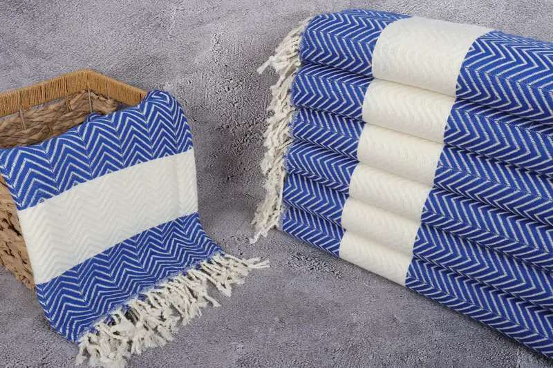 Summer Gift, Monogram Turkish Bath Towel, Quick-dry peshtemal, Bachelorette Party Decorations, 70x40 Cotton Zig zag Towel, Boyfriend Christmas Gift - 3