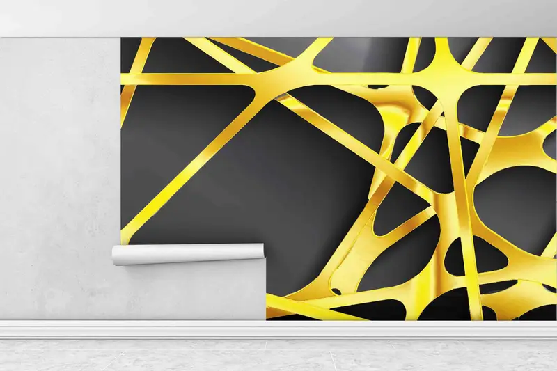 Gift Wallpaper, Metallic Effect Wall Art, 3d Metallic Effect Paper Craft, Black Digital Paper, Modern Wall Poster, Gift For The Home, - 1