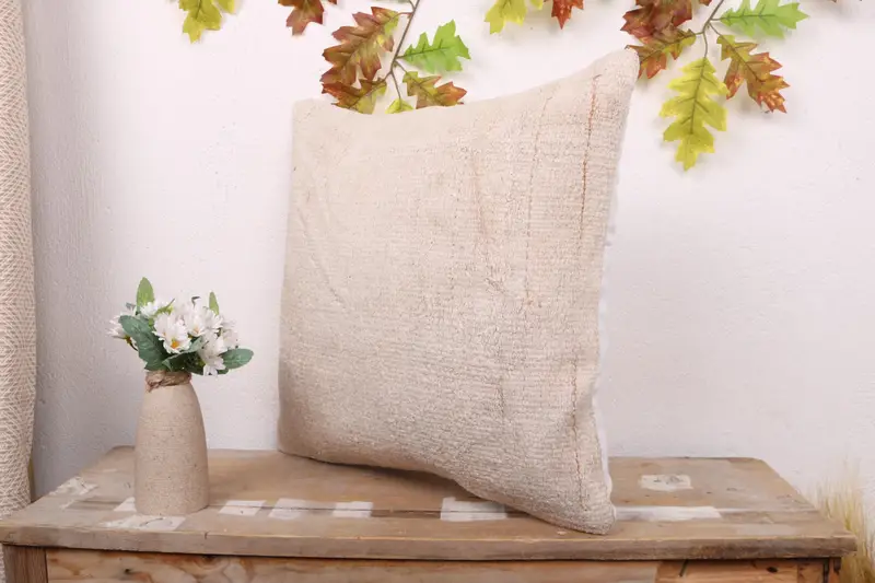Vintage Kilim Pillow, Vintage Kilim Pillow Pillow Cover, Handmade Kilim Cushion, Interior Designer Pillow, Cushion Case, 18x18 White Cushion Case - 4