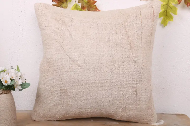 Vintage Kilim Pillow, Vintage Kilim Pillow Pillow Cover, Handmade Kilim Cushion, Interior Designer Pillow, Cushion Case, 18x18 White Cushion Case - 2
