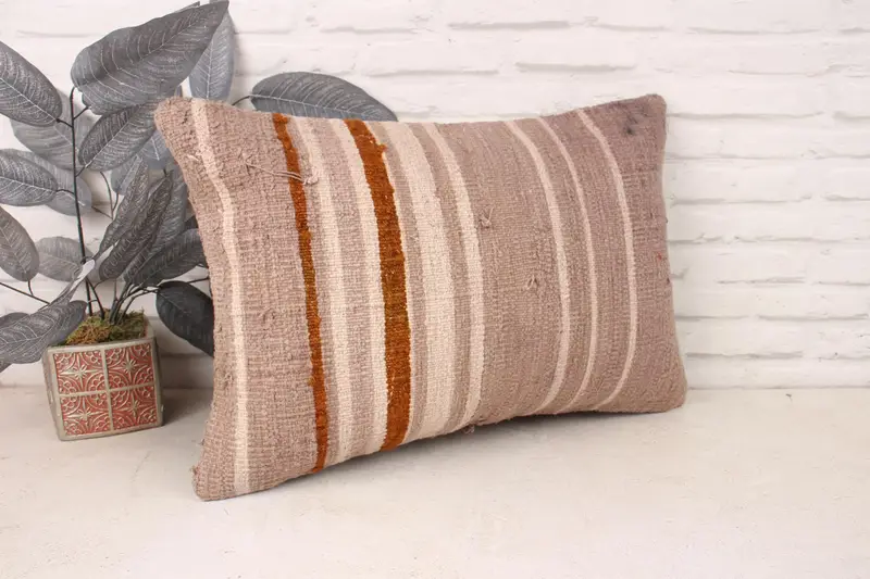 Gift Pillow, 16x24 Beige Pillow, Cushion, Pillow for Couch, Retro Throw Pillow Cover, Yoga Pillow, Boho Pillow, Armchair Cushion - 3