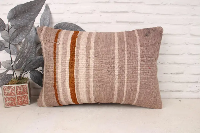 Gift Pillow, 16x24 Beige Pillow, Cushion, Pillow for Couch, Retro Throw Pillow Cover, Yoga Pillow, Boho Pillow, Armchair Cushion - 1