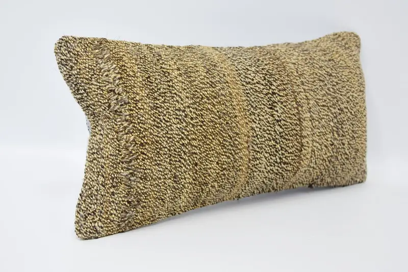 Vintage Kilim Pillow, 8x16 Brown Cushion, Cushion, Boho Chic Pillow Case, Bolster Throw Pillow, Interior Designer Pillow, Boho Pillow - 3