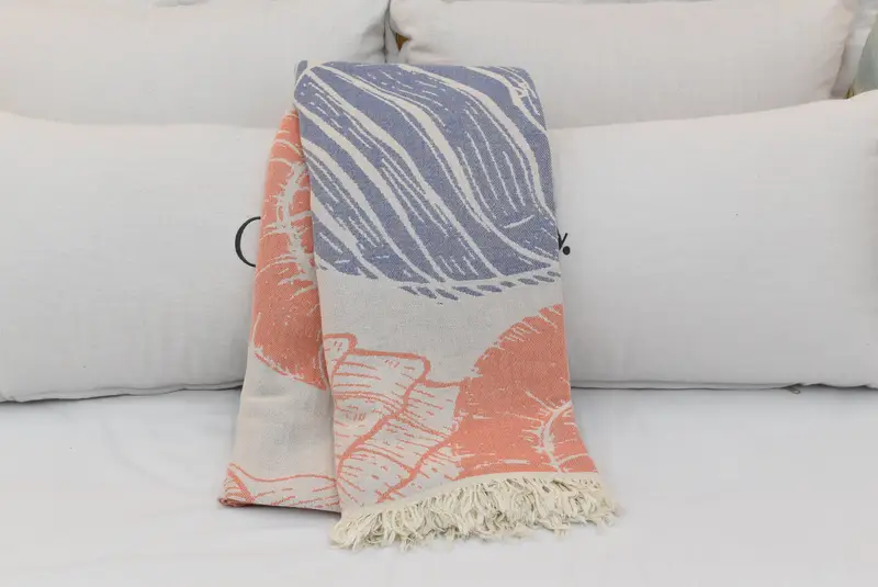 Bachelorette Gifts, 92x80 Cotton Underwater Animals Design Towel, Housewarming Gift, Turkish Towel Blanket, Monogram Blanket, Bachelor Party Favors - 5