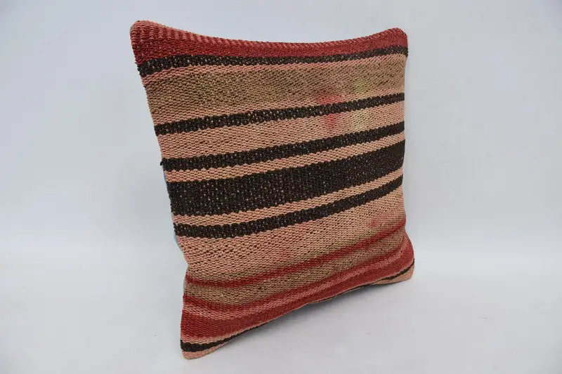 Cushion Cover, Pillow for Sofa, 14x14 Red Pillow Case, Interior Designer Pillow, Antique Pillows, Neutral Throw Cushion Cover, Farmhouse Pillow Case - 3