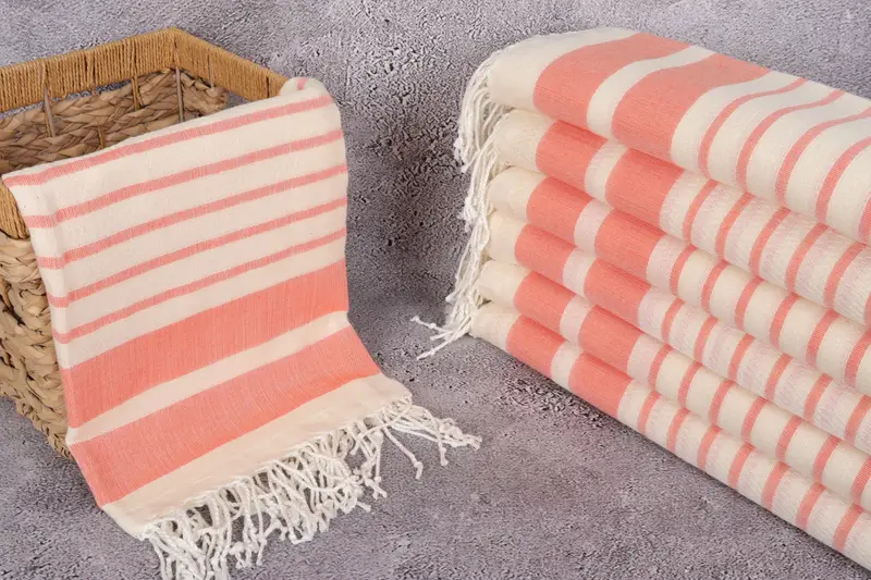 Fringed Turkish peshtemal beach towel USA, 70x40 Cotton Striped Towel, Gift Towel, Housewarming Gift, Bachelorette Party Favors, Home Decor Gifts - 3