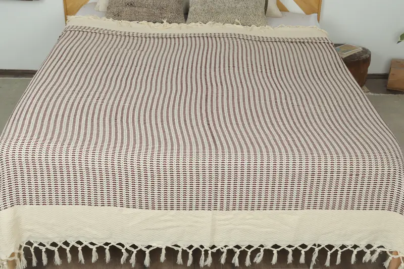 Bachelorette Gifts, Turkish Cotton Throw Blanket, Turkish Blanket, Decorative Bedspread, Unique Gift, 90x76 Cotton Diamond Towel, Woven Blanket - 8
