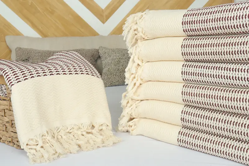 Bachelorette Gifts, Turkish Cotton Throw Blanket, Turkish Blanket, Decorative Bedspread, Unique Gift, 90x76 Cotton Diamond Towel, Woven Blanket - 4