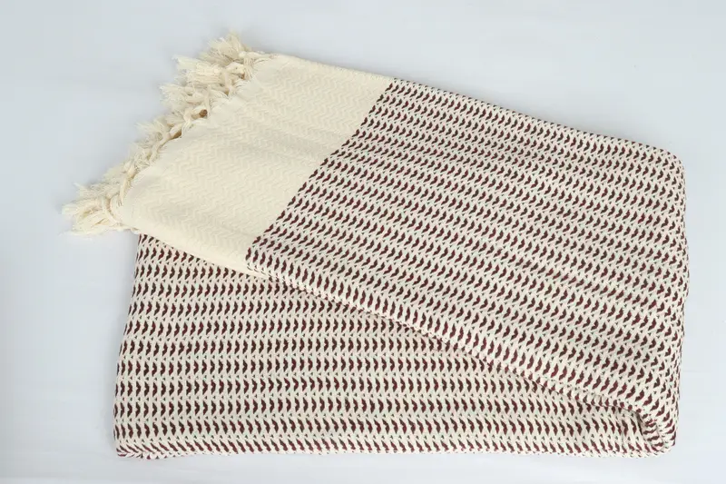 Bachelorette Gifts, Turkish Cotton Throw Blanket, Turkish Blanket, Decorative Bedspread, Unique Gift, 90x76 Cotton Diamond Towel, Woven Blanket - 6