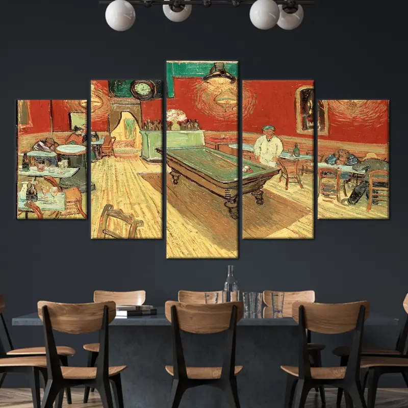The Night Cafe by Van Gogh, Vincent Van Gogh Wall Art, Billiards Table Wall Decor, Van Gogh Cafe Decor, Van Gogh Artwork, Canvas Wall Art, - 3
