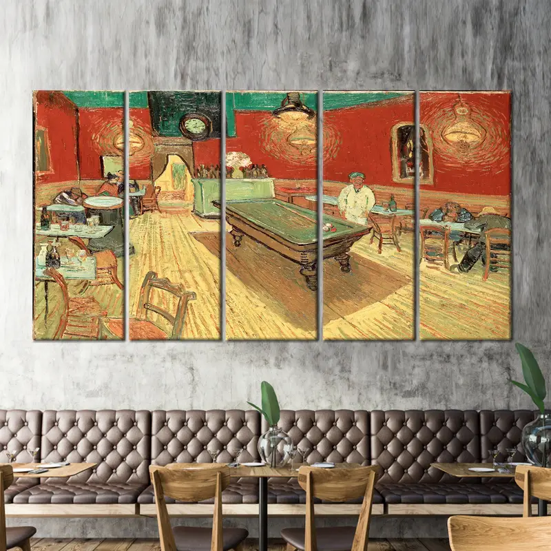 The Night Cafe by Van Gogh, Vincent Van Gogh Wall Art, Billiards Table Wall Decor, Van Gogh Cafe Decor, Van Gogh Artwork, Canvas Wall Art, - 9