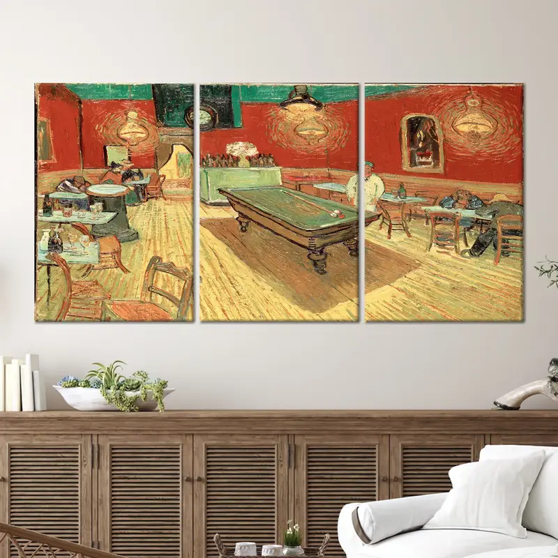 The Night Cafe by Van Gogh, Vincent Van Gogh Wall Art, Billiards Table Wall Decor, Van Gogh Cafe Decor, Van Gogh Artwork, Canvas Wall Art, - 7