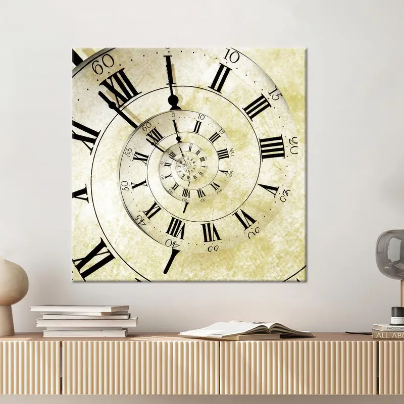 エレガントな抽象的なオフィス時計キャンバス プリント - モダン アート
