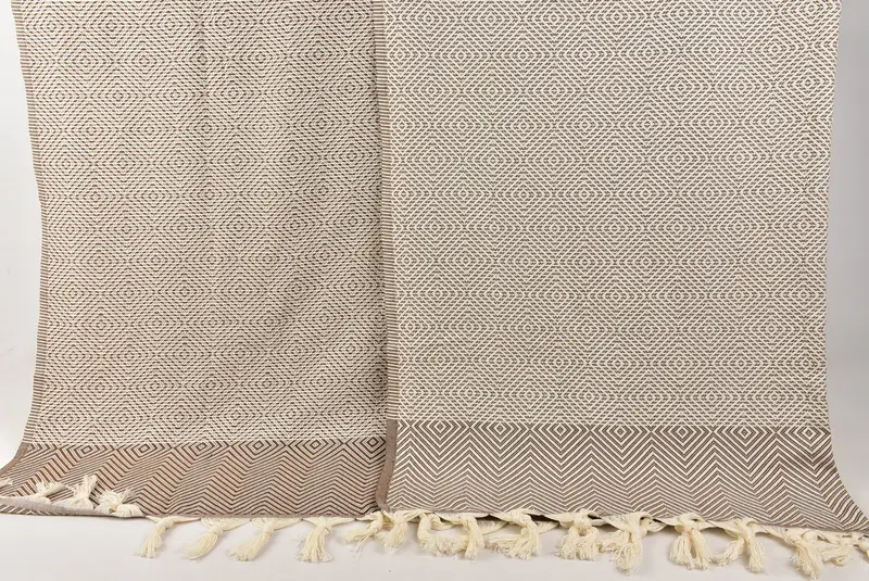 Woven Blanket, Turkish Tablecloth, Monogram Blanket, Oversized Beach Towel, 92x80 Cotton Diamond Towel, Custom Beach Blanket, Bedspread - 8