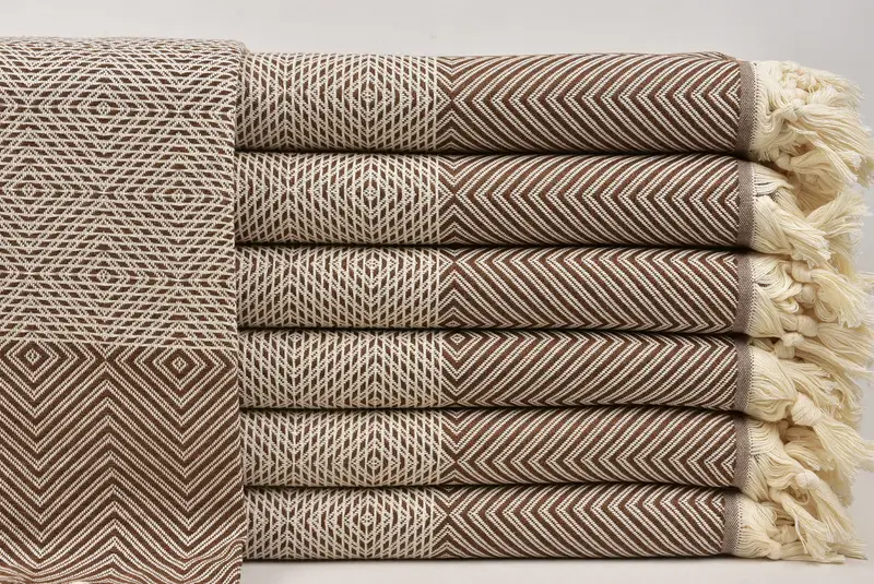 Woven Blanket, Turkish Tablecloth, Monogram Blanket, Oversized Beach Towel, 92x80 Cotton Diamond Towel, Custom Beach Blanket, Bedspread - 1