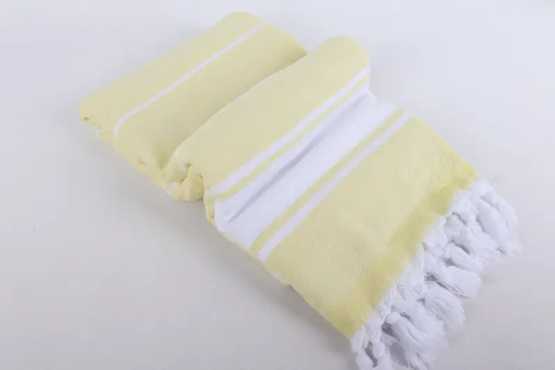 Quick-dry peshtemal, Turkish hand towel, 64x36 Cotton Striped Terry Towel, Wedding Gift, Yoga Towel, Boyfriend Christmas Gift, Gift For Wedding Day - 6