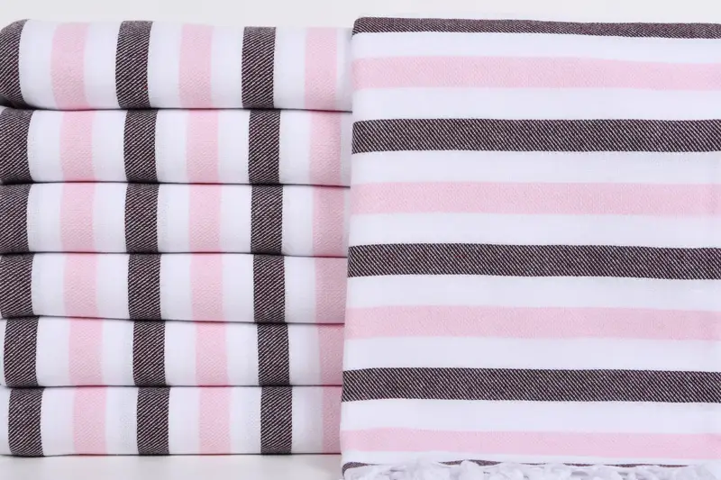 Custom Gifts, Luxury towel, Turkish beach towel with fringe, Peshtemal Towel, Gift For Her, Bachelorette Party Gifts, 70x40 Cotton Striped Towel - 1