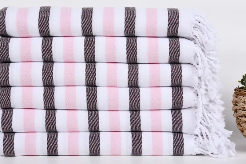 Custom Gifts, Luxury towel, Turkish beach towel with fringe, Peshtemal Towel, Gift For Her, Bachelorette Party Gifts, 70x40 Cotton Striped Towel - 2