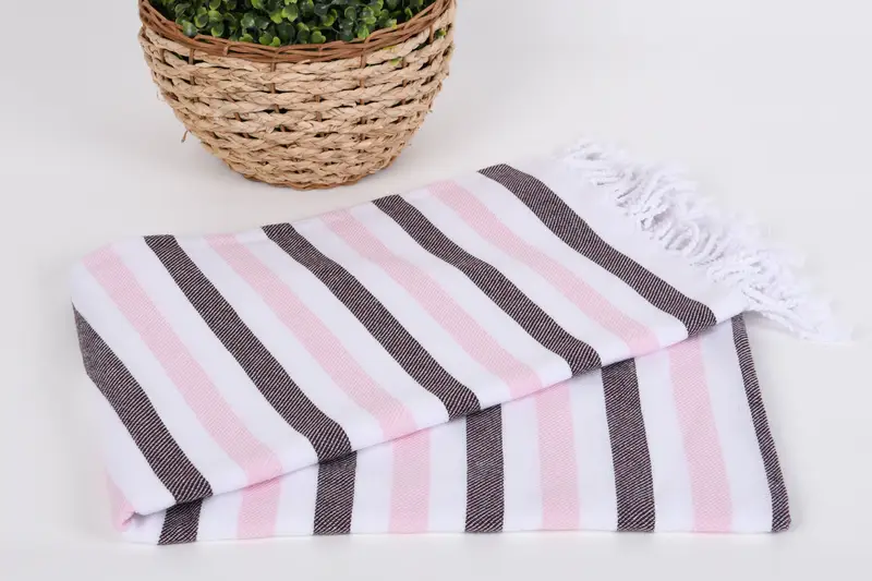 Custom Gifts, Luxury towel, Turkish beach towel with fringe, Peshtemal Towel, Gift For Her, Bachelorette Party Gifts, 70x40 Cotton Striped Towel - 4