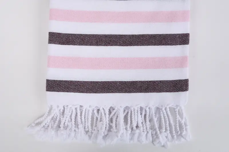 Custom Gifts, Luxury towel, Turkish beach towel with fringe, Peshtemal Towel, Gift For Her, Bachelorette Party Gifts, 70x40 Cotton Striped Towel - 3