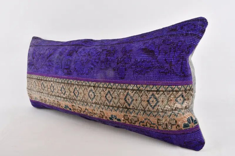 Patio Cushion Case, Boho Pillow, Wholesale Pillow Case, Pillow Case, Kilim Pillow, 16x36 Blue Cushion Case, Throw Kilim Pillow - 4