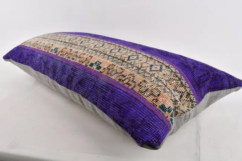 Patio Cushion Case, Boho Pillow, Wholesale Pillow Case, Pillow Case, Kilim Pillow, 16x36 Blue Cushion Case, Throw Kilim Pillow - 6