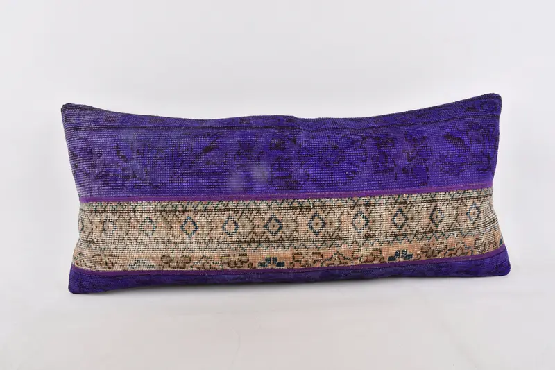 Patio Cushion Case, Boho Pillow, Wholesale Pillow Case, Pillow Case, Kilim Pillow, 16x36 Blue Cushion Case, Throw Kilim Pillow - 1