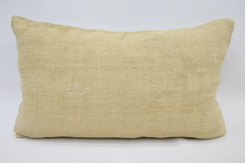 Plaid Turkish Pillow Sham, 30x50 cm Beige Euro Sham, Coastal Antique Pillow - 1