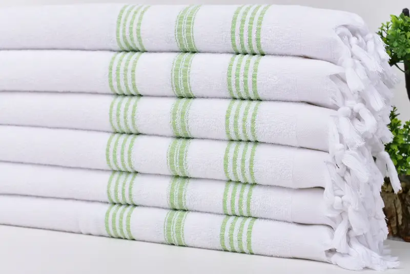 40x18 Cotton Striped Terry Towel, Personalized Kitchen Towel, Custom Turkish Towel, Memorial Gift, Bridesmaid Gifts, Turkish Towel Hand Towel - 3