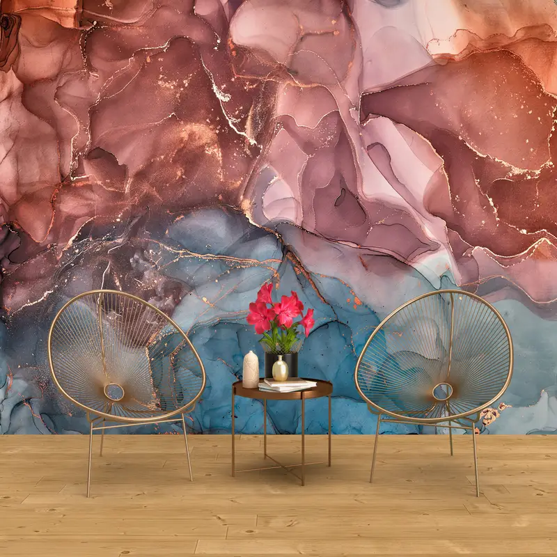 エレガントなプリント壁紙: 高級大理石と抽象的なデザイン