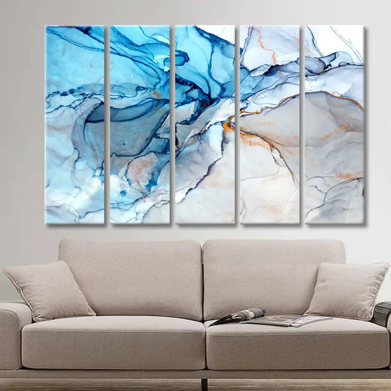 Marble Canvas Art, Abstract Marble Art, Large Wall Art, Marble Print, Marble Decor, Marble Canvas Print, Blue Marble Art, Modern Wall Art - 1