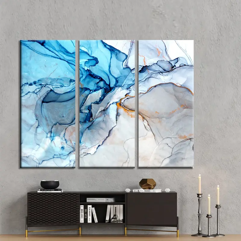 Marble Canvas Art, Abstract Marble Art, Large Wall Art, Marble Print, Marble Decor, Marble Canvas Print, Blue Marble Art, Modern Wall Art - 6