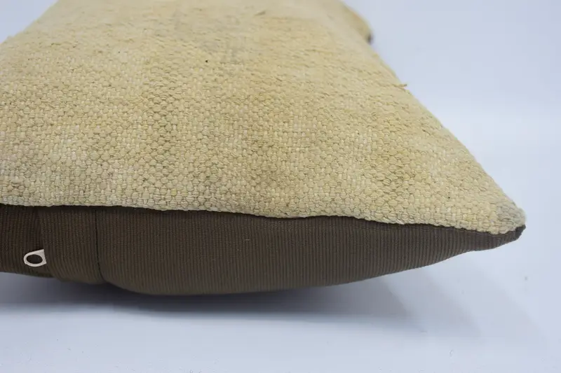 Cotton Cushion Cover, Farmhouse Pillow, Boho Pillow, Vintage Kilim Pillow, Office Chair Pillow Cover, Cushion, 12x20 Beige Pillow Case, Gift Pillow - 5
