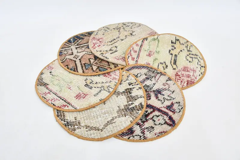 ボヘミアン ブルー & ベージュ プレースマット、25 インチ スチームパンク アールデコ プレースマット