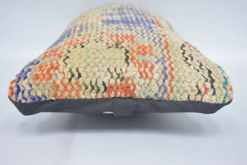 Boho Pillow Sham Cover, Kilim Pillow, Interior Designer Pillow, Pillow Cover, 8x16 Beige Pillow Sham, Traditional Pillow Sham - 5