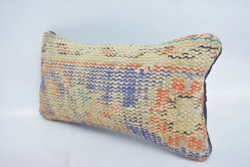 Boho Pillow Sham Cover, Kilim Pillow, Interior Designer Pillow, Pillow Cover, 8x16 Beige Pillow Sham, Traditional Pillow Sham - 4