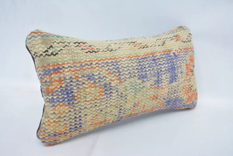 Boho Pillow Sham Cover, Kilim Pillow, Interior Designer Pillow, Pillow Cover, 8x16 Beige Pillow Sham, Traditional Pillow Sham - 3