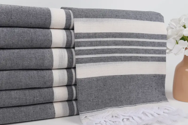 70x40 Cotton Striped Towel, Sand-free towel, Wedding Gift, Spa Towel, Turkish beach towel with fringe, Luxury towel, Personalize Gift, Yoga Towel - 2