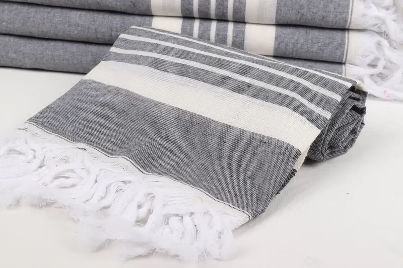 70x40 Cotton Striped Towel, Sand-free towel, Wedding Gift, Spa Towel, Turkish beach towel with fringe, Luxury towel, Personalize Gift, Yoga Towel - 4