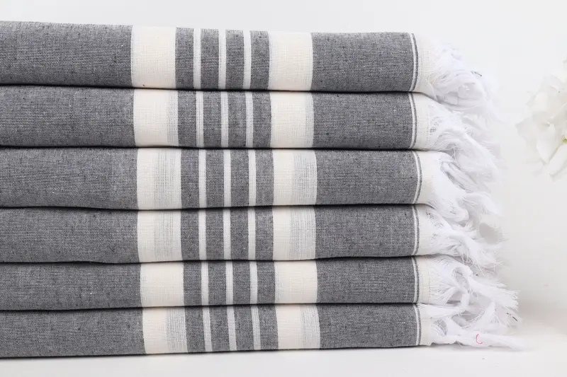 70x40 Cotton Striped Towel, Sand-free towel, Wedding Gift, Spa Towel, Turkish beach towel with fringe, Luxury towel, Personalize Gift, Yoga Towel - 3