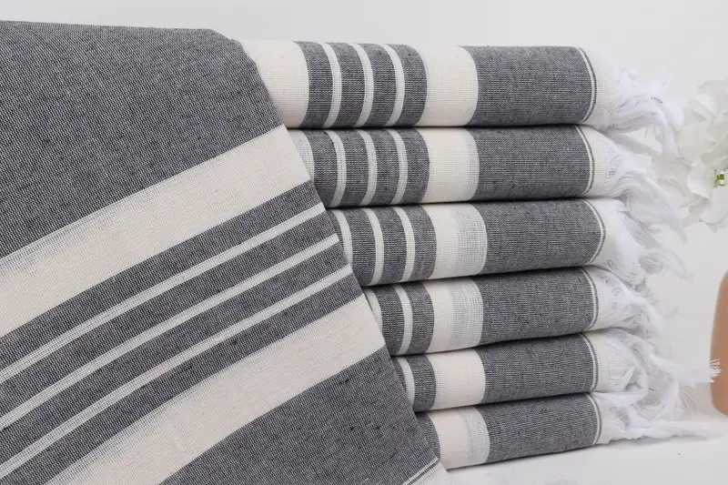 70x40 Cotton Striped Towel, Sand-free towel, Wedding Gift, Spa Towel, Turkish beach towel with fringe, Luxury towel, Personalize Gift, Yoga Towel - 1