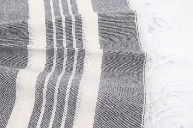 70x40 Cotton Striped Towel, Sand-free towel, Wedding Gift, Spa Towel, Turkish beach towel with fringe, Luxury towel, Personalize Gift, Yoga Towel - 8