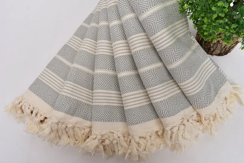 Hammam towel, Turkish beach towel, Beach Bachelorette Party Decorations, Welcome Wedding Gift, 70x38 Cotton Diamond Towel, Absorbent towel - 4