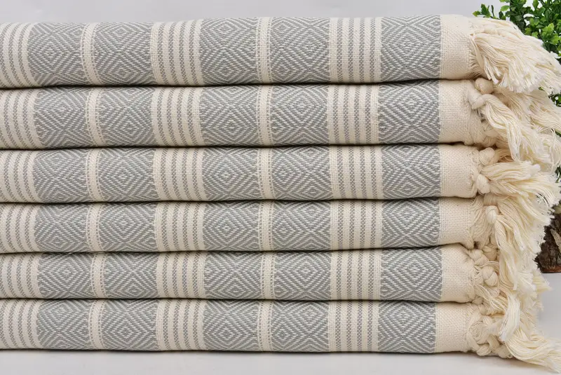 Hammam towel, Turkish beach towel, Beach Bachelorette Party Decorations, Welcome Wedding Gift, 70x38 Cotton Diamond Towel, Absorbent towel - 3