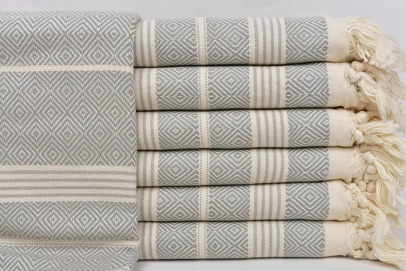 Hammam towel, Turkish beach towel, Beach Bachelorette Party Decorations, Welcome Wedding Gift, 70x38 Cotton Diamond Towel, Absorbent towel - 1
