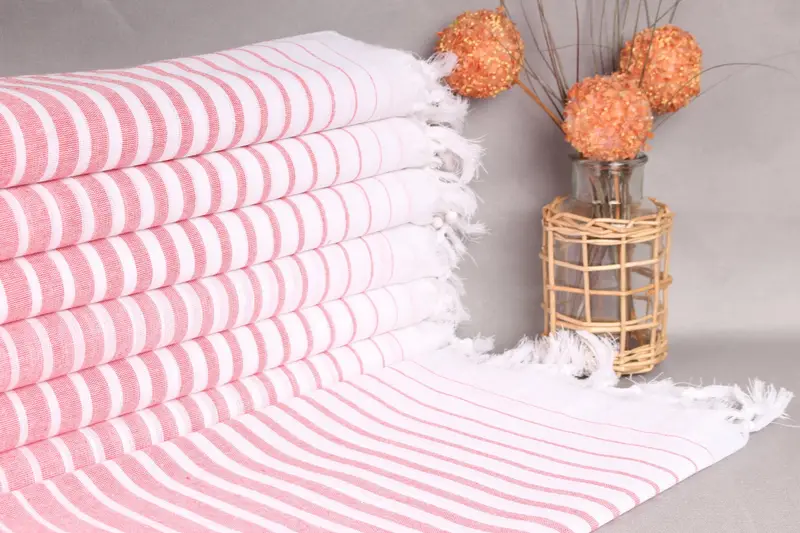 Bath Towel Red Cotton Organic, Bachelorette Gift, 40x69 Inches