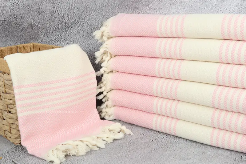 Best Beach Towel, Gym Towel, Lightweight Turkish towel for beach, Monogram Turkish Towel, Spa Gift, Turkish beach towel, 70x40 Cotton Striped Towel - 3