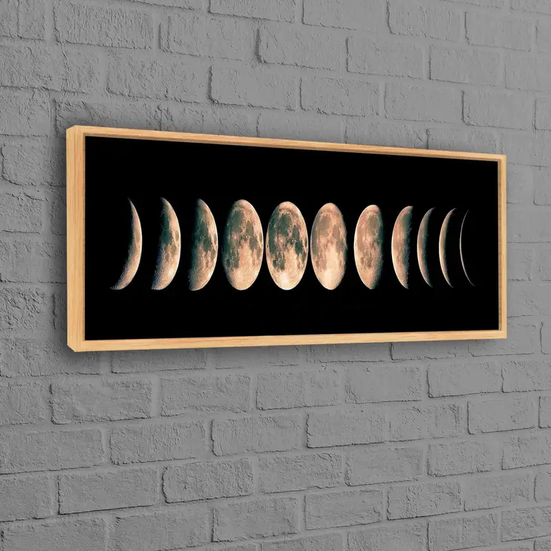 Trendy Lunar Eclipse Moon Sky Landscape Printed Canvas