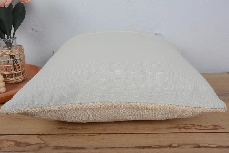 Garden Cushion, Ethnical Kilim Rug Pillow, 20x20 Beige Pillow, Vintage Kilim Pillow, Office Chair Cushion, Pillow Cover, Kilim Pillow Cover - 6
