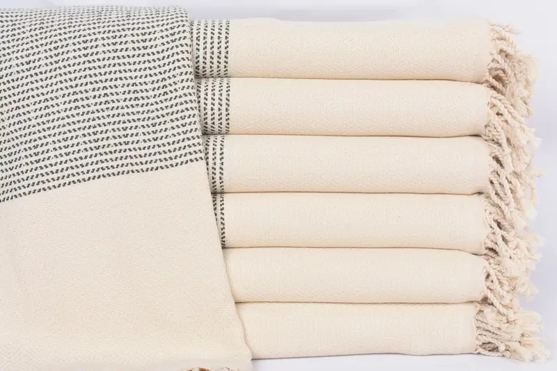 Monogrammed Turkish Towel Dark Green Diamond, Organic Cotton, 70x40 Inches